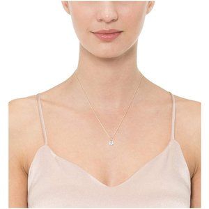 Round Cut Solitaire Sterling Silver Necklace